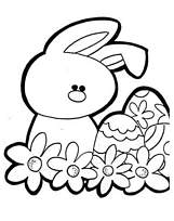 coloriage lapinou et ses oeufs de paques